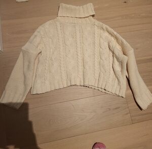 Cozy Cream Cable Knit Turtleneck Sweater